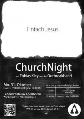 CHURCHNIGHT, besonderer Gottesdienst, Wartbergstraße 13  Eppingen, Baden-Württemberg