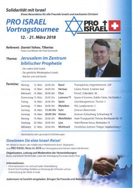 Pro Israel Vortragstournee, Seminar, Spiez, Bern