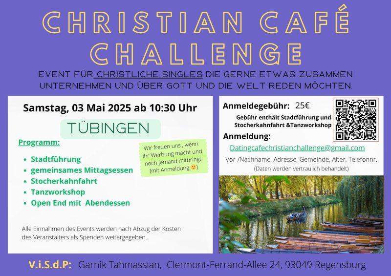 Christan Café Challenge goes to Tübingen am Samstag, den 03.Mai 2025 - Gruppenevent - Tübingen