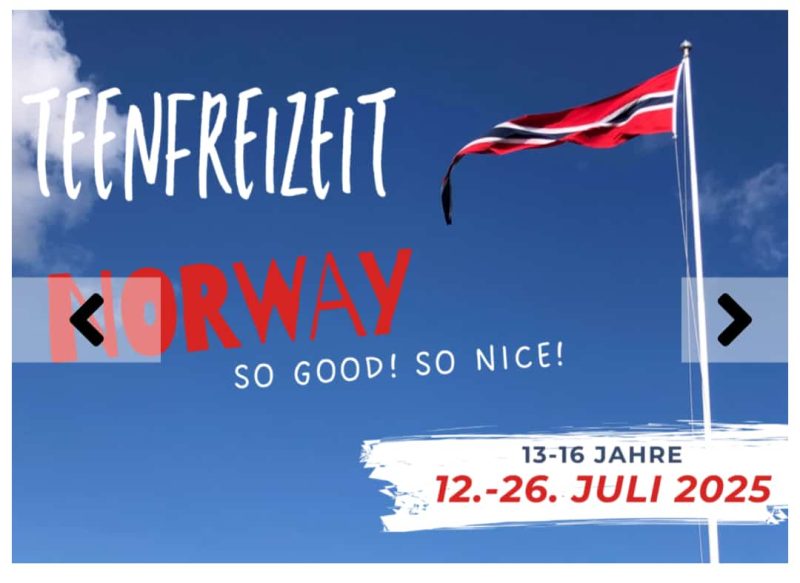 Teen-Freizeit in Norwegen 🇳🇴 vom 12. - 26.07.2025 - Freizeit - Biedenkopf