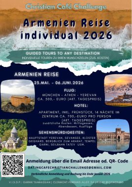 Christian Café Challenge goes to ARMENIA, 23. Mai - 06. Juni 2026, Freizeit, München, Bayern