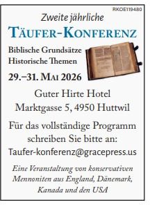 Täufer Konferenz, Konferenz, Huttwil, Bern