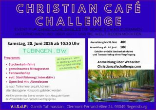 Christian Café Challenge goes to Tübingen am Samstag, den 20. Juni 26, Gruppenevent, Tübingen, Baden-Württemberg