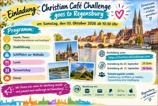 Christian Café Challenge goes to Regensburg am Samstag, den 03. Oktober 26, Gruppenevent, Regensburg, Bayern
